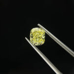 1.07ct cushion cut fancy yellow lab grown diamond