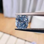 1.08ct cushion cut fancy blue lab grown diamond