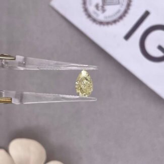 1.09ct pear cut fancy yellow lab grown diamond