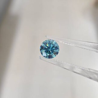 1.12ct round cut fancy intense blue lab grown diamond
