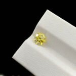 1.15ct round cut fancy intense yellow lab grown diamond