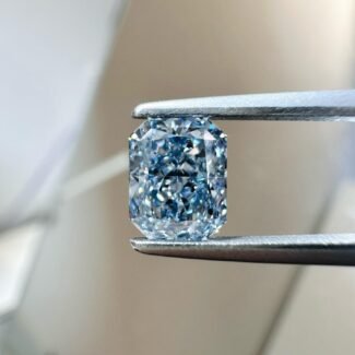 1.16ct radiant cut fancy blue lab grown diamond