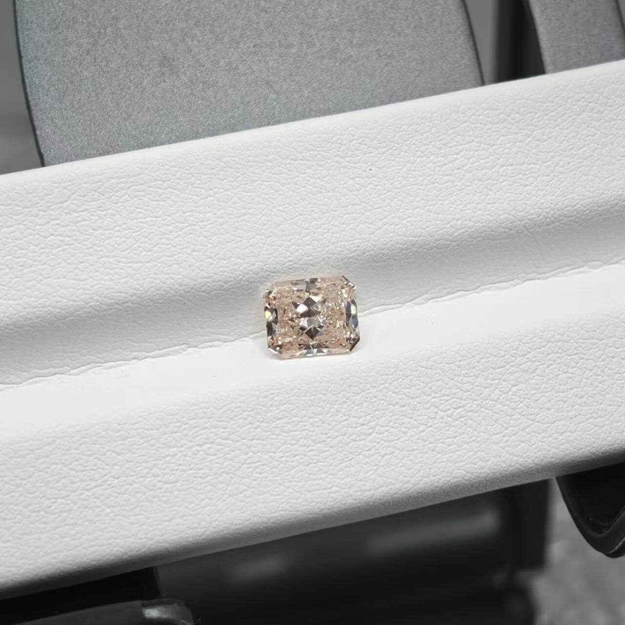 1.18ct radiant cut fancy pink lab grown diamond
