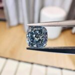 1.51ct cushion cut fancy intense blue lab grown diamond