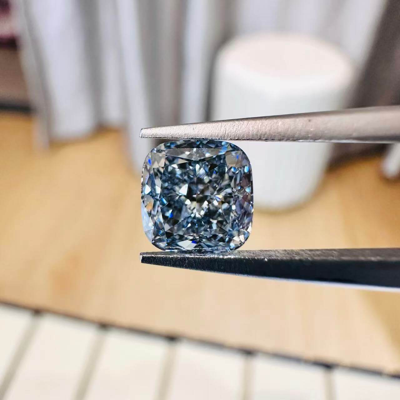 1.51ct cushion cut fancy intense blue lab grown diamond 1.51ct cushion cut fancy intense blue lab grown diamond