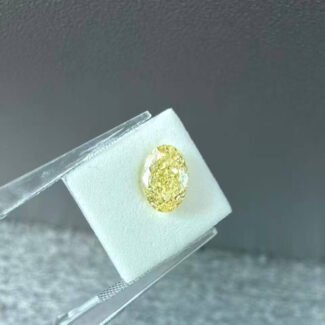 1.52ct oval cut fancy intense yellow lab grown diamond