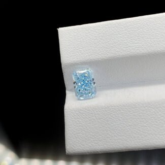 1.53ct radiant cut fancy intense blue lab grown diamond