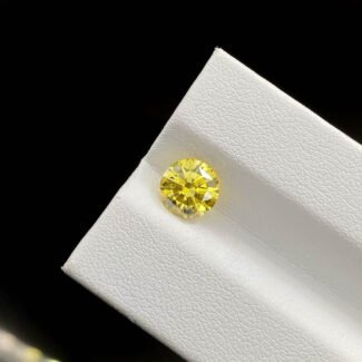 1.54ct round cut fancy intense yellow lab grown diamond