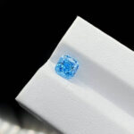 1.56ct cushion cut fancy vivid blue lab grown diamond
