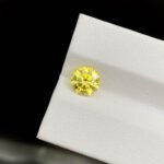 1.56ct round cut fancy vivid yellow lab grown diamond
