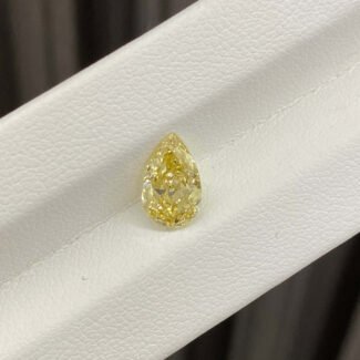 1.67ct pear cut fancy intense yellow lab grown diamond