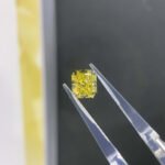 1.69ct radiant cut fancy intense yellow lab grown diamond