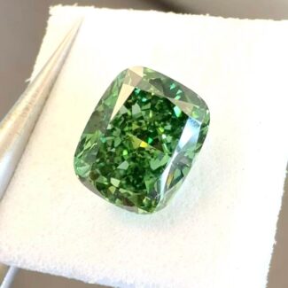 1.71ct cushion cut fancy vivid green lab grown diamond