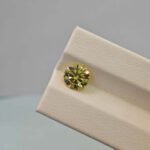2.01ct round cut fancy intense yellow lab grown diamond