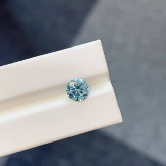 2.01ct round cut fancy vivid blue lab grown diamond