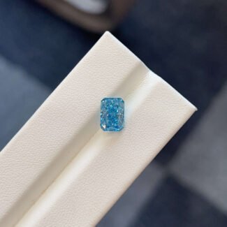 2.05ct radiant cut fancy vivid blue lab grown diamond