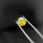 2.06ct round cut fancy vivid yellow lab grown diamond