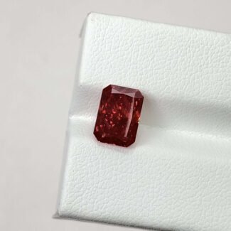 2.08ct radiant cut fancy red lab grown diamond