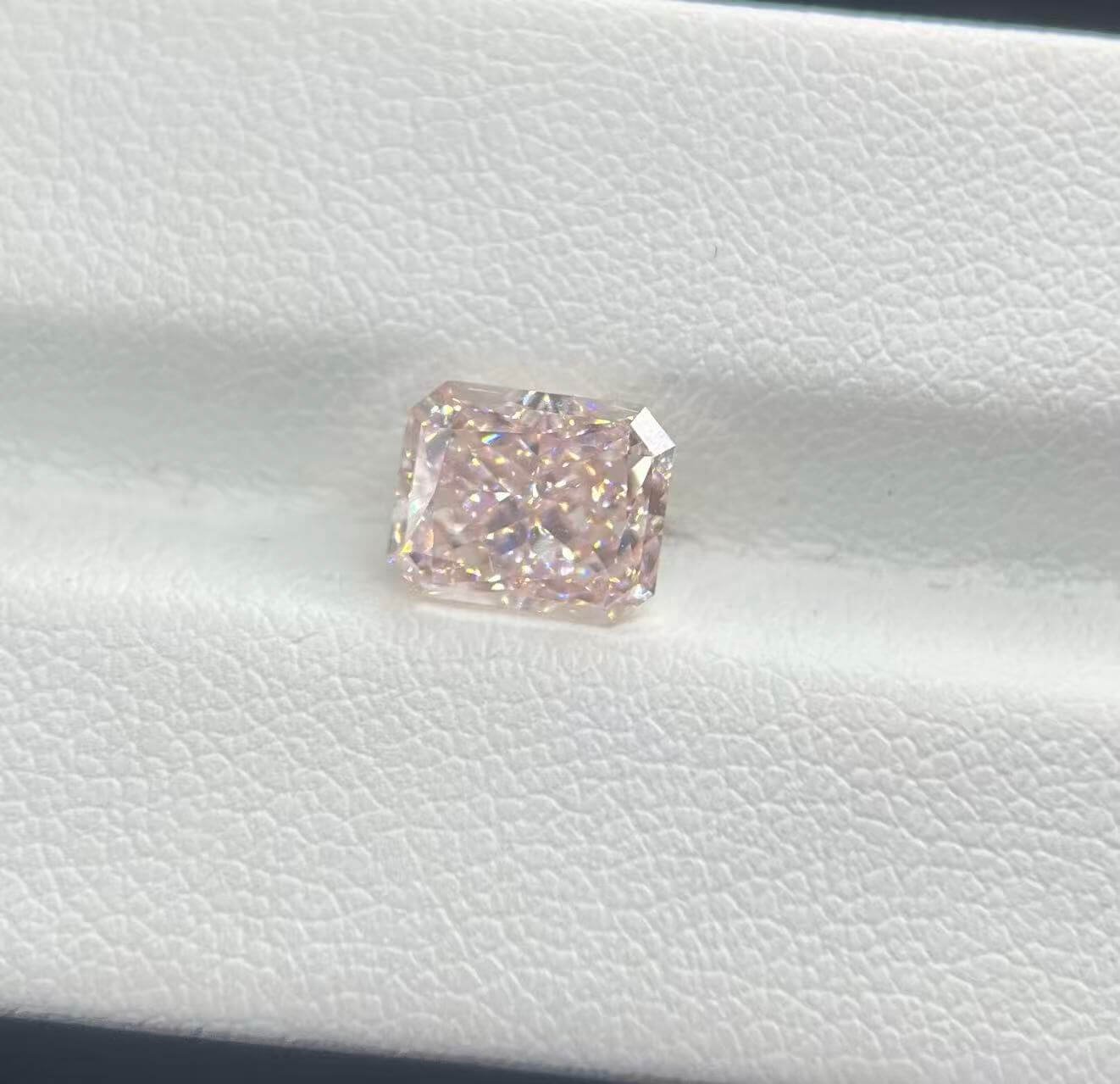 2.09ct radiant cut fancy pink lab grown diamond