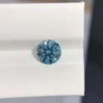 2.09ct round cut fancy intense blue lab grown diamond