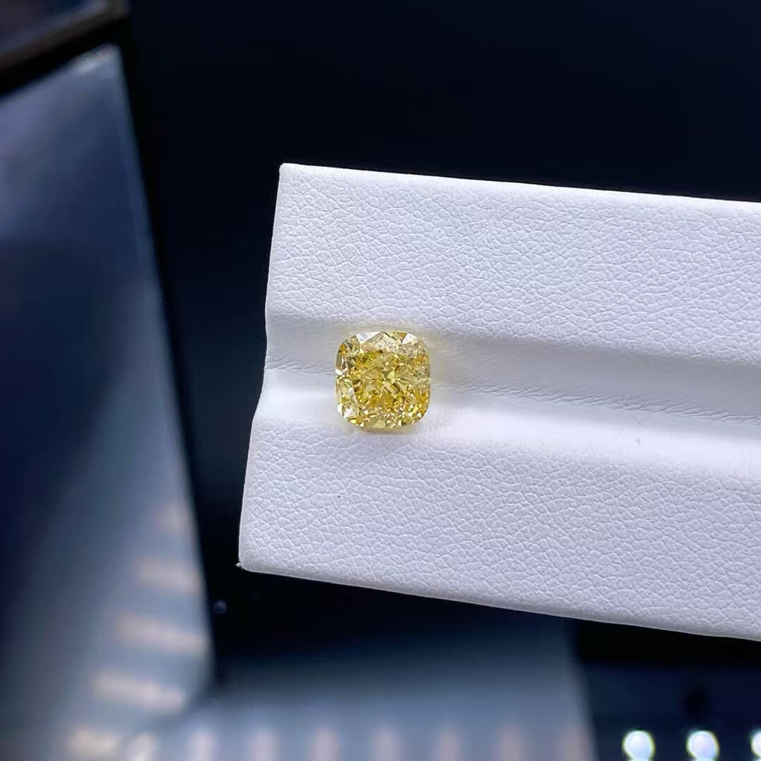 2.20ct cushion cut fancy yellow lab grown diamond 2.20ct cushion cut fancy yellow lab grown diamond