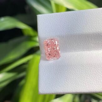 2.21ct radiant cut fancy intense pink lab grown diamond
