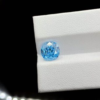 2.59ct cushion cut fancy intense blue lab grown diamond