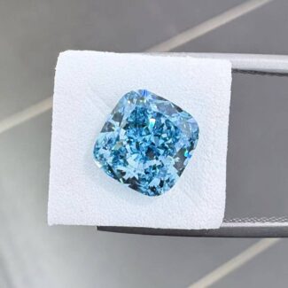 2.73ct cushion cut fancy vivid blue lab grown diamond