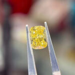 3.00ct cushion cut fancy vivid yellow lab grown diamond