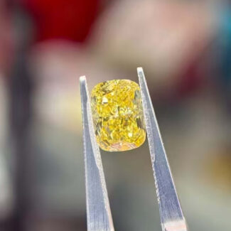 3.00ct cushion cut fancy vivid yellow lab grown diamond