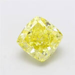 3.02ct cushion cut fancy intense yellow lab grown diamond