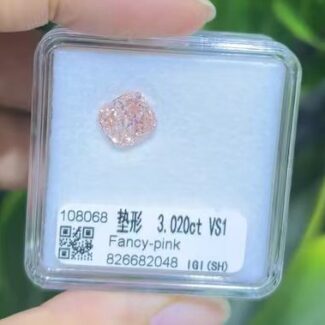3.02ct cushion cut fancy pink lab grown diamond
