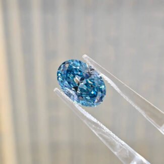 3.02ct oval cut fancy intense blue lab grown diamond