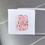 3.02ct radiant cut fancy intense pink lab grown diamond
