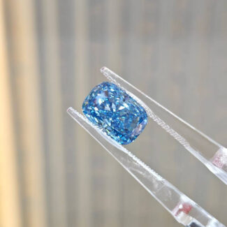 3.03ct cushion cut fancy vivid blue lab grown diamond