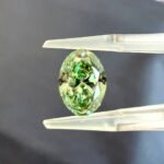 3.03ct oval cut fancy vivid green lab grown diamond