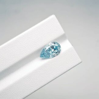 3.03ct pear cut fancy intense blue lab grown diamond