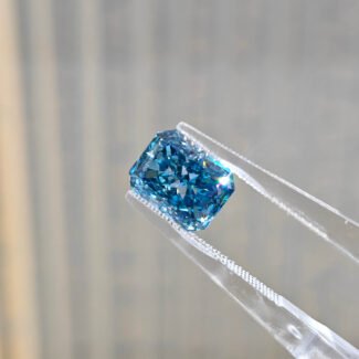 3.04ct radiant cut fancy vivid blue lab grown diamond