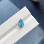 3.05ct pear cut fancy vivid blue lab grown diamond