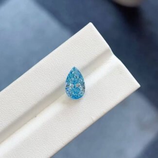 3.05ct pear cut fancy vivid blue lab grown diamond