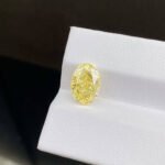3.06ct oval cut fancy intense yellow lab grown diamond