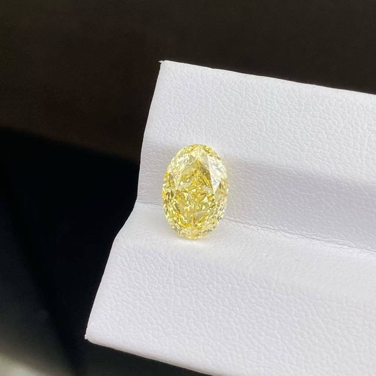 3.06ct oval cut fancy intense yellow lab grown diamond