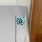 3.06ct round cut fancy intense blue lab grown diamond