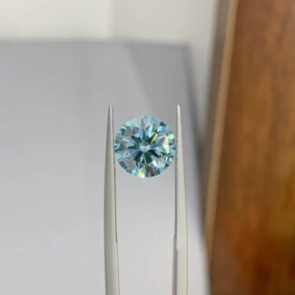 3.06ct round cut fancy intense blue lab grown diamond