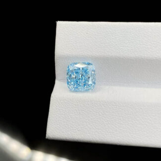 3.13ct cushion cut fancy intense blue lab grown diamond
