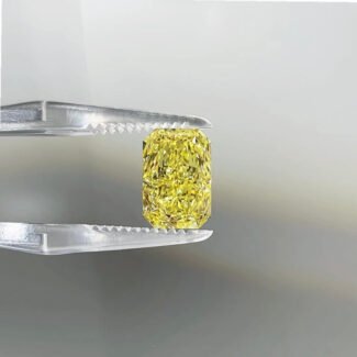 3.83ct radiant cut fancy vivid yellow lab grown diamond