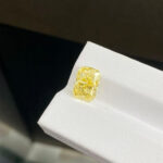 4.01ct cushion cut fancy vivid yellow lab grown diamond
