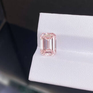 4.01ct emerald cut fancy pink lab grown diamond