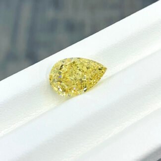 4.01ct pear cut fancy vivid yellow lab grown diamond
