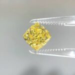 4.03ct cushion cut fancy intense yellow lab grown diamond